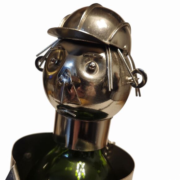 Wine Bodies Metal Sculpture Wine Bottle Holder, Rare Architect Design, HTF - Picture 2 of 13